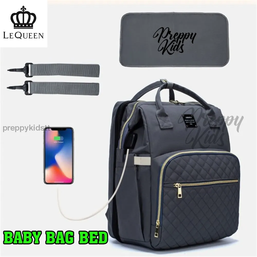 LeQueen Grey Baby Crib Foldable Ex-tractable  baby bed bag travel bassinet (waterproof)
