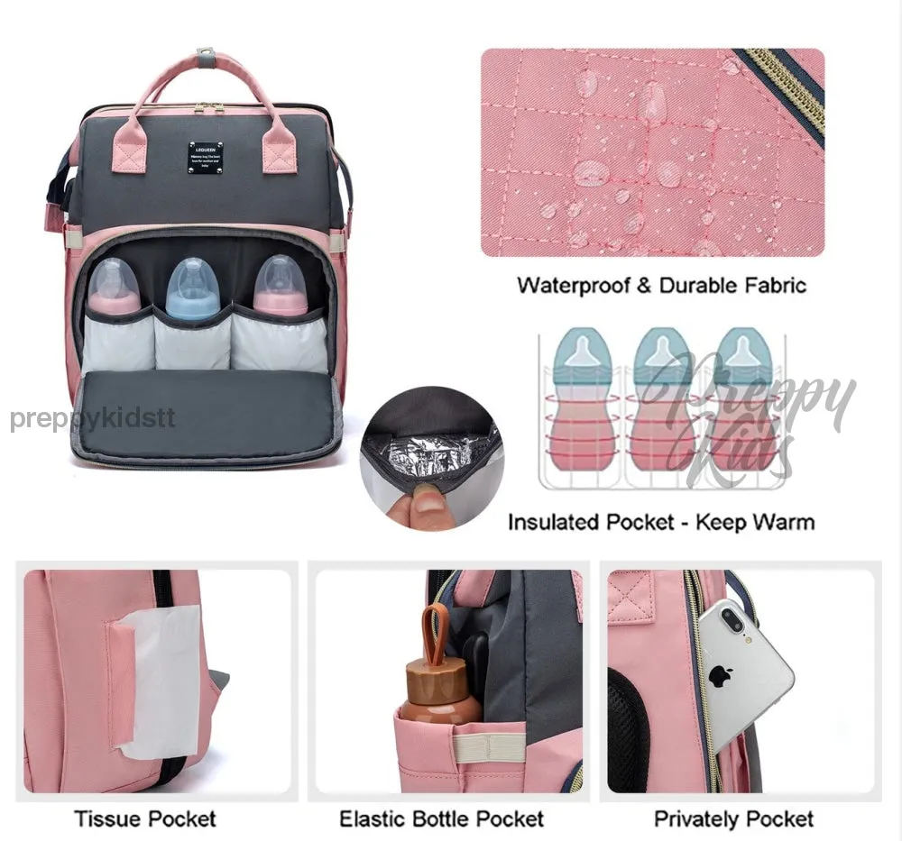 LeQueen Grey Baby Crib Foldable Ex-tractable  baby bed bag travel bassinet (waterproof)