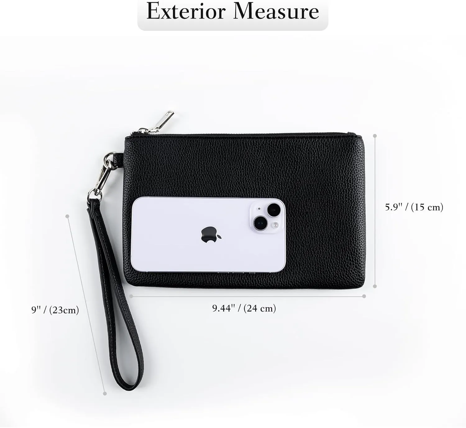 letech  Wristlet Wallet for Women Dual Pouch Wristlet Portable wallet Coin Purse Wristlet Clutch Wallet Purse Credit Card Holder Gifts for Women Ladies Female Black