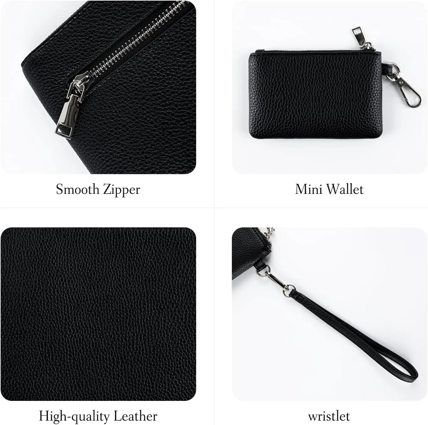 letech  Wristlet Wallet for Women Dual Pouch Wristlet Portable wallet Coin Purse Wristlet Clutch Wallet Purse Credit Card Holder Gifts for Women Ladies Female Black