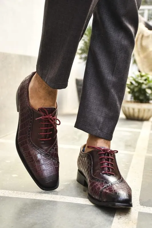 LIBERTYZENO Mens Plain & Animal Print Leather Adults Formal Lace Up Dress Shoes for Prom Graduation