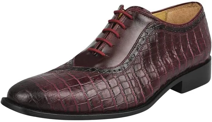 LIBERTYZENO Mens Plain & Animal Print Leather Adults Formal Lace Up Dress Shoes for Prom Graduation