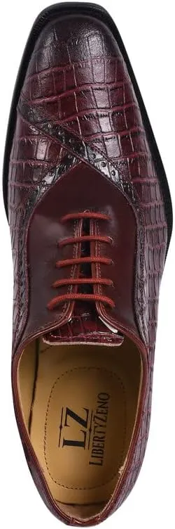 LIBERTYZENO Mens Plain & Animal Print Leather Adults Formal Lace Up Dress Shoes for Prom Graduation