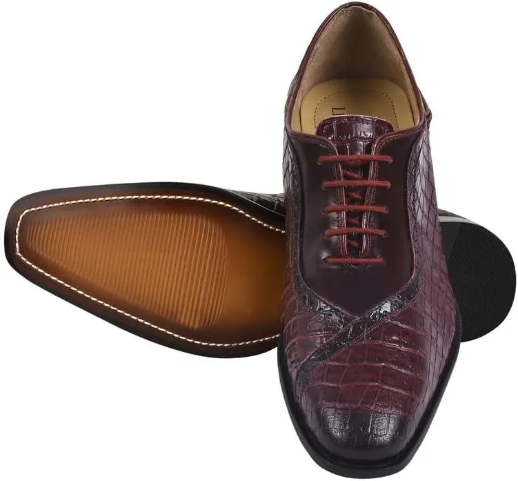 LIBERTYZENO Mens Plain & Animal Print Leather Adults Formal Lace Up Dress Shoes for Prom Graduation