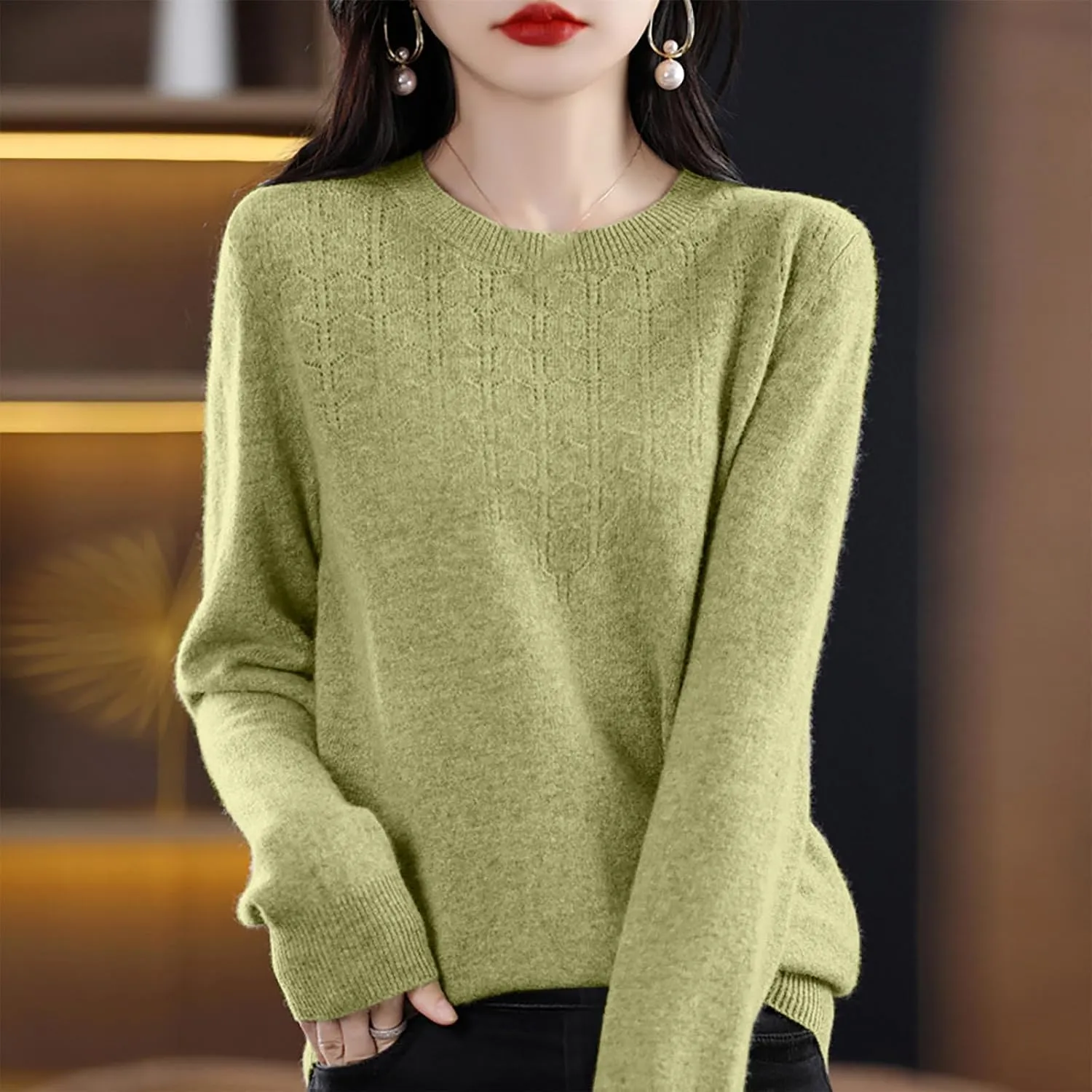 Lightweight Sweaters for Women Fall Fashion 2024 Long Sleeve Crewneck Tunic Sweater Tops Loose Soft Knit Pullovers