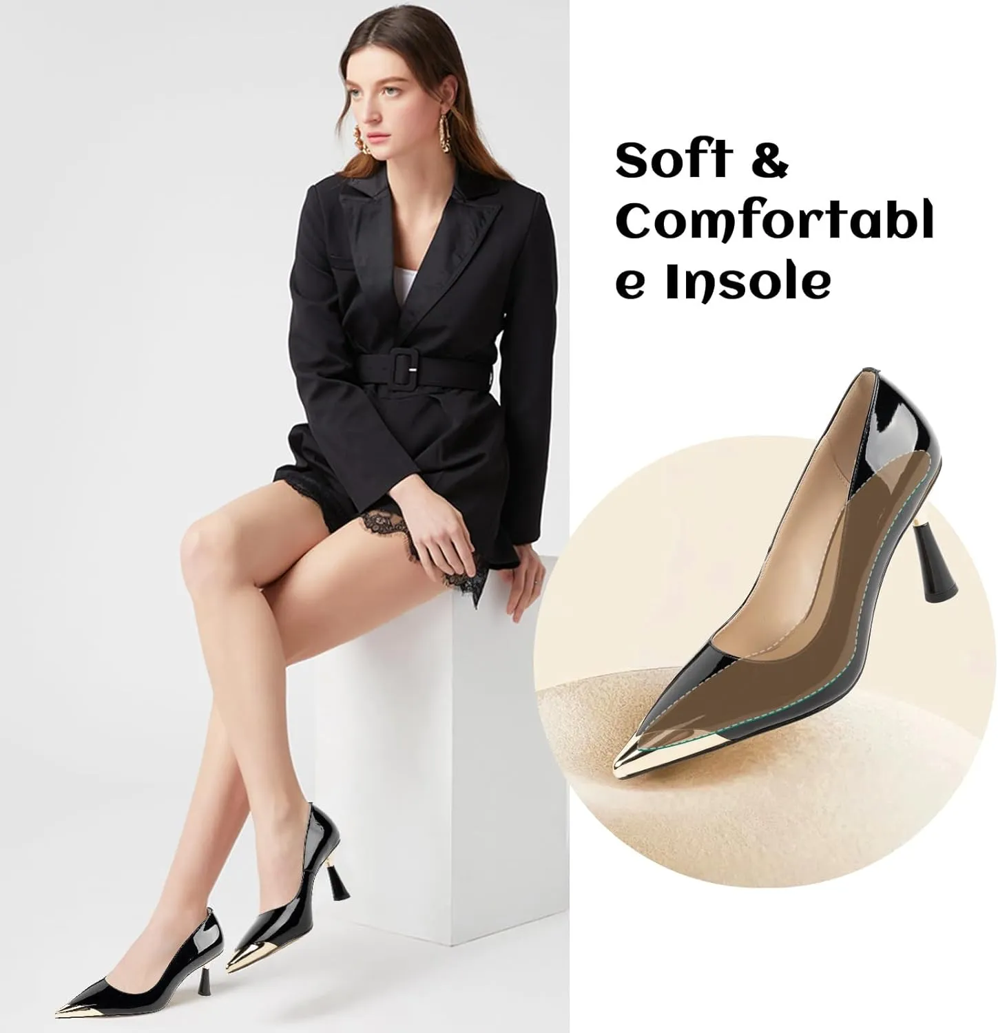 LingxiaUne Pumps for Women Pointed Toe Stiletto High Heels Ideal for Business Office Dress Weddings Fashion Events and Dance Parties Elegant Footwear for The Modern Woman