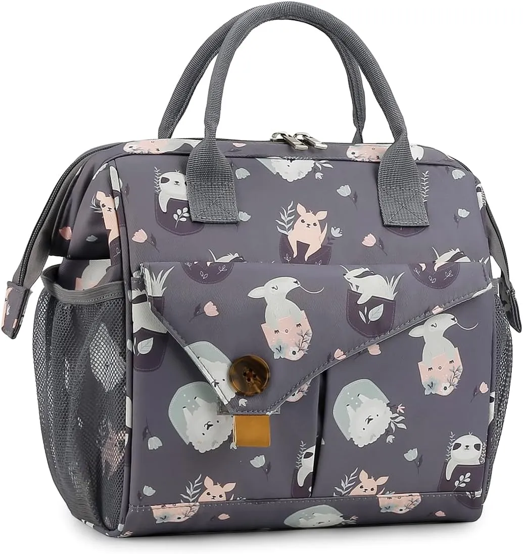 Lmbabter Baby Diaper Bag Handbag Waterproof Multi-Function Mini Smart Diaper Bag with Insulated Pocket for Outdoor (Animals)