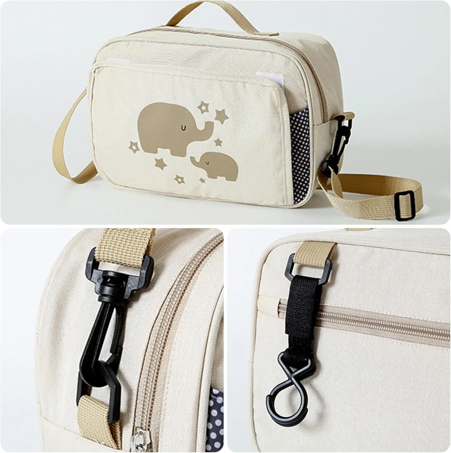 Lmbabter Baby Small Diaper Bag Stroller Storage Bag Waterproof Diaper Organizer Caddy Infant Tote Portable Mommy Bag for Outdoor