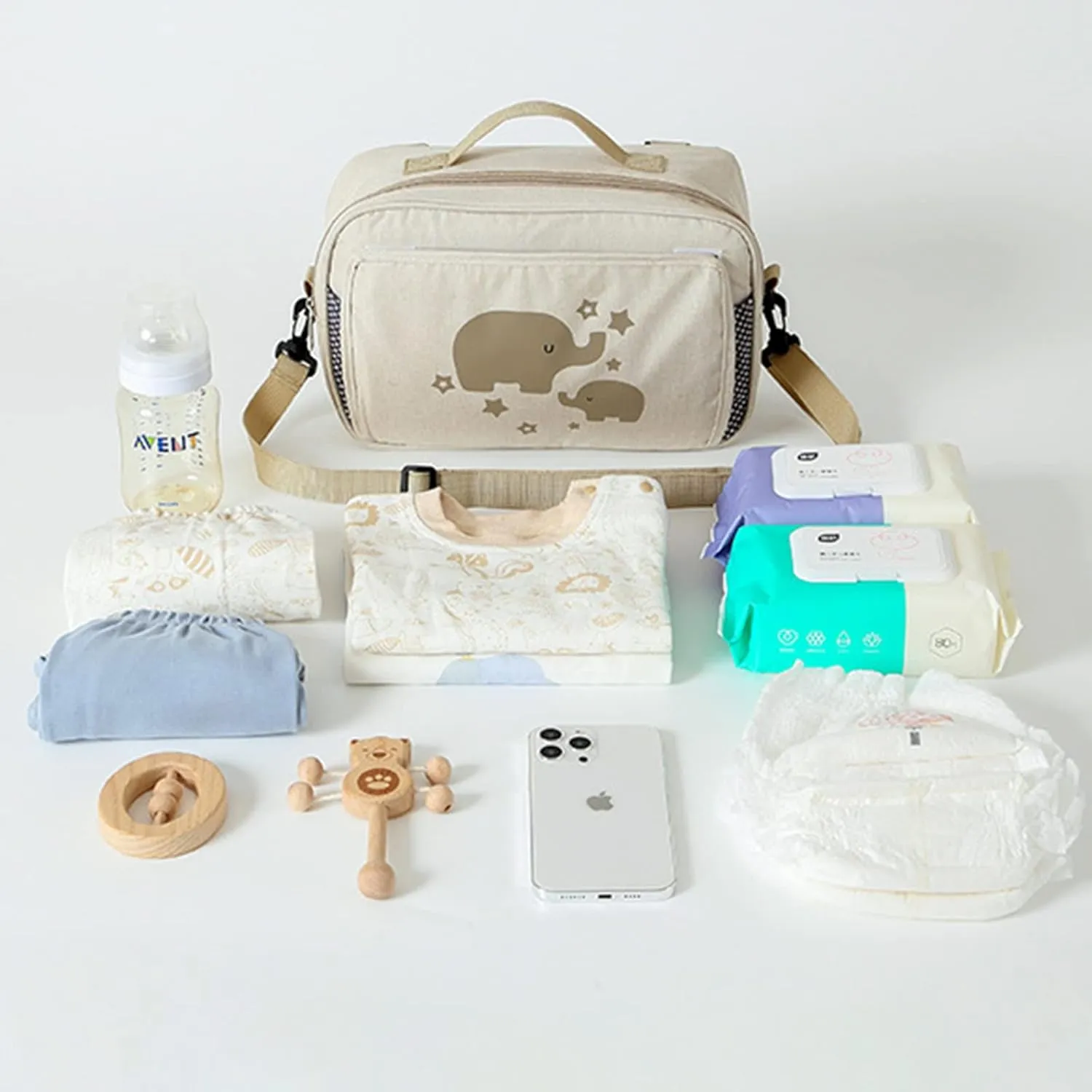 Lmbabter Baby Small Diaper Bag Stroller Storage Bag Waterproof Diaper Organizer Caddy Infant Tote Portable Mommy Bag for Outdoor