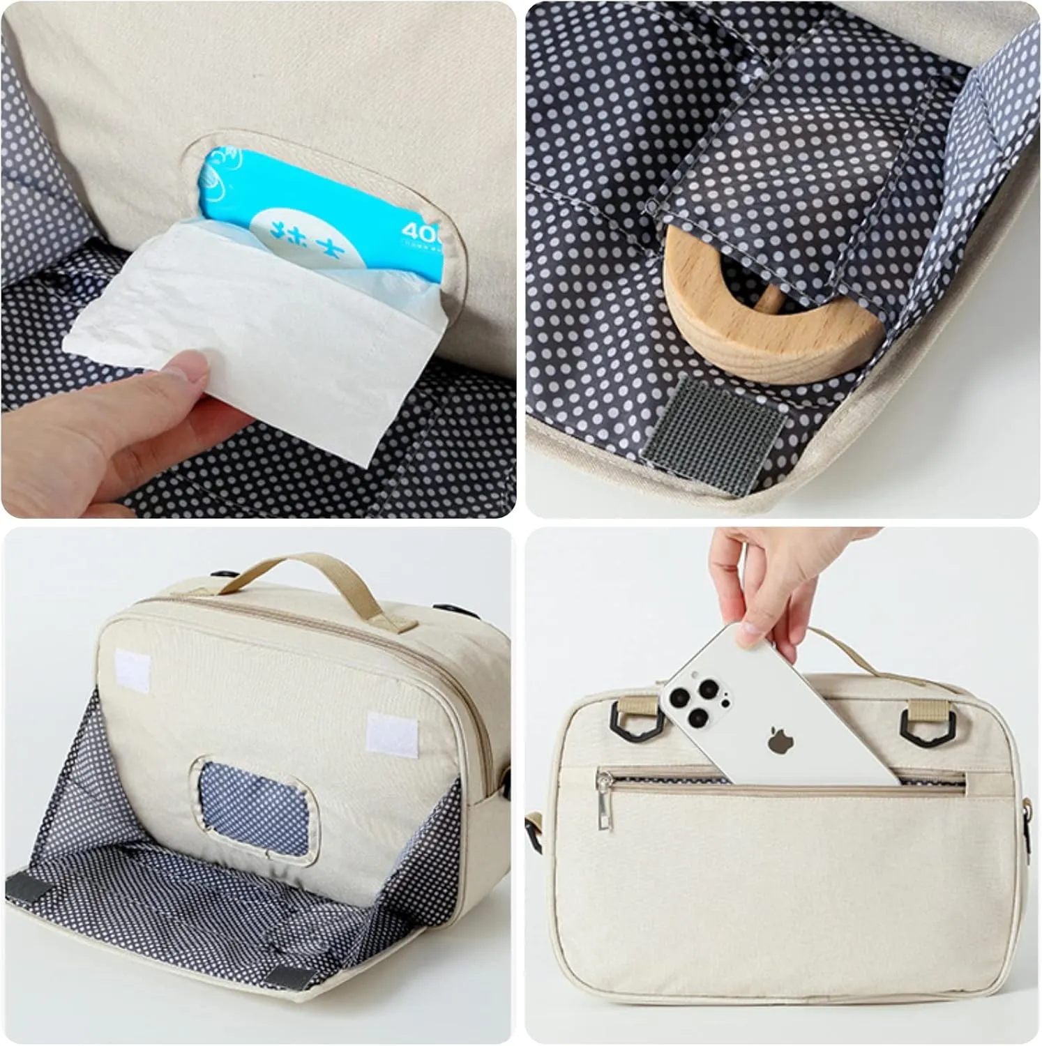 Lmbabter Baby Small Diaper Bag Stroller Storage Bag Waterproof Diaper Organizer Caddy Infant Tote Portable Mommy Bag for Outdoor