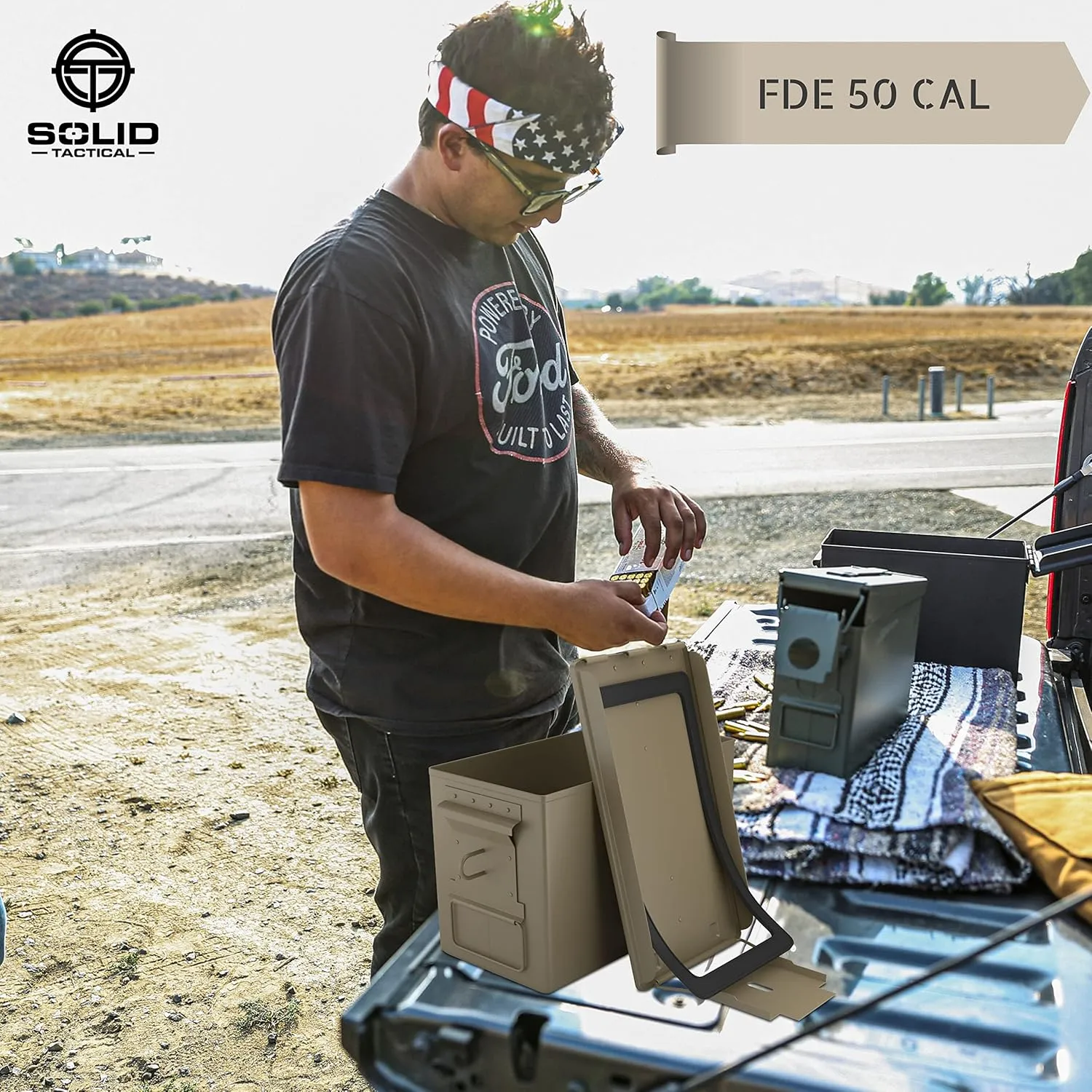 Lockable 30 & 50 Cal Metal Ammo Storage Box 9mm - Military & Army Steel Ammo Can for Ammunition Storage - Waterproof Ammo Crate Utility Box
