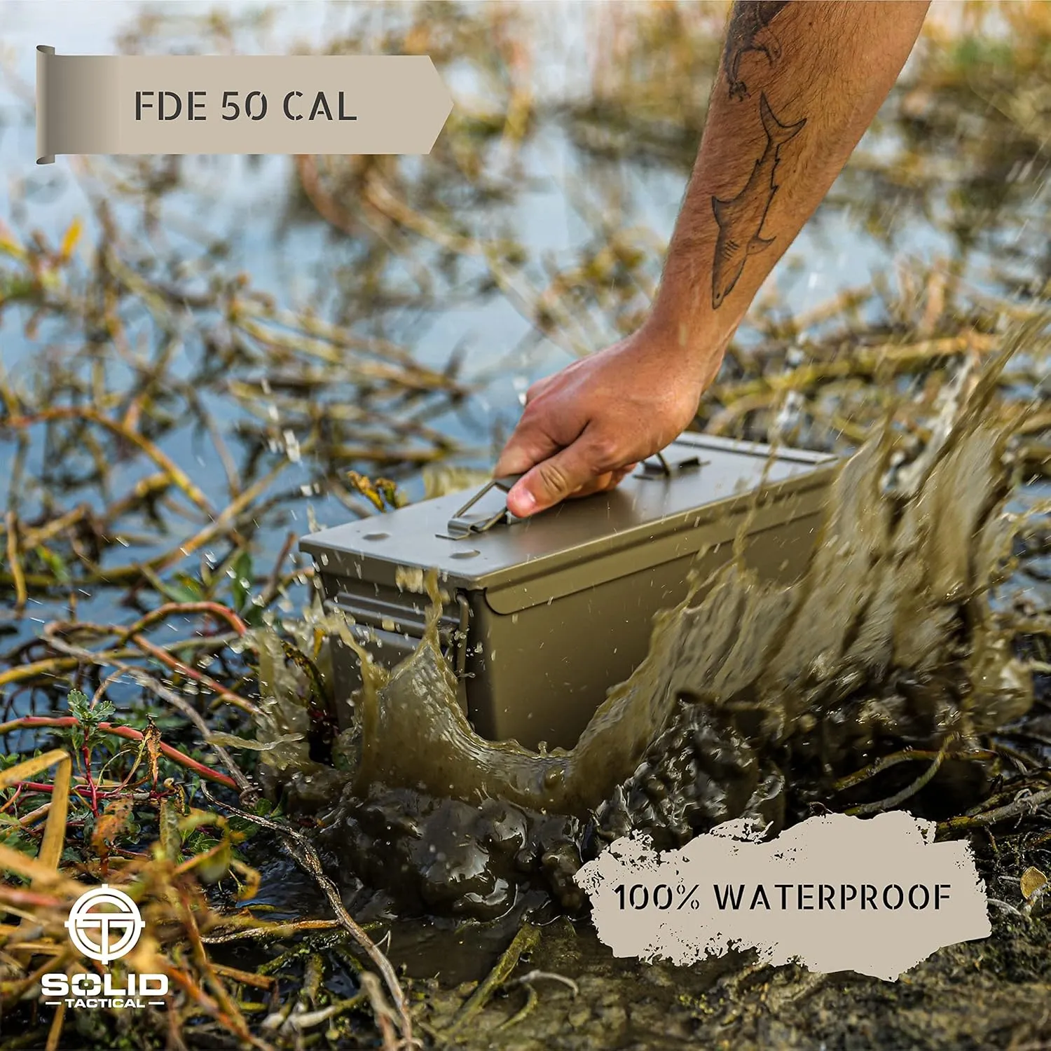 Lockable 30 & 50 Cal Metal Ammo Storage Box 9mm - Military & Army Steel Ammo Can for Ammunition Storage - Waterproof Ammo Crate Utility Box