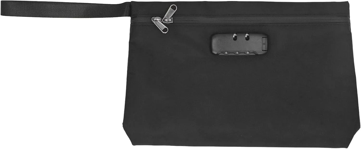 Lockable Smell Proof Bag, Safe Smell Proof Bag with Activated Carbon for Business Travel (Black)