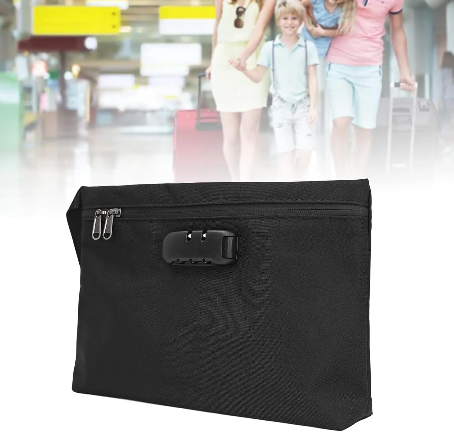 Lockable Smell Proof Bag, Safe Smell Proof Bag with Activated Carbon for Business Travel (Black)