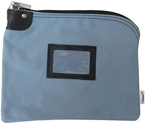 Locking Bank Bag Canvas Keyed Security (Gray Blue)