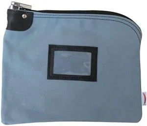 Locking Bank Bag Canvas Keyed Security (Gray Blue)