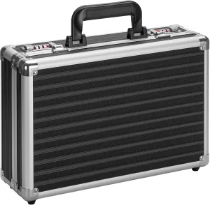 Locking Briefcase - Lockable Attache Case for Laptop & Documents, Dual Combination Locks, 14.2 “x9.4 ”x4.5 Business Aluminum Frame Hard Case for Professionals, Businessmen, Lawyers - Black