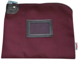 Locking Money Bank Bag Canvas Keyed Security Burgundy