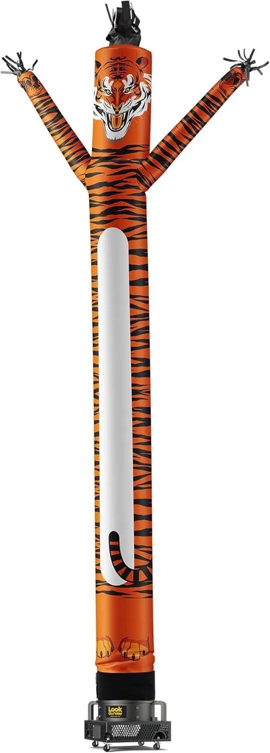 LookOurWay Air Dancers Wacky Waving Inflatable Tube Man Set - 20 Feet Tall Inflatable Dancing Man with Blower for Business Advertising - Mascot Character Animal Themed - Tiger