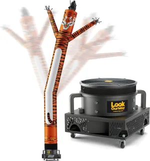 LookOurWay Air Dancers Wacky Waving Inflatable Tube Man Set - 20 Feet Tall Inflatable Dancing Man with Blower for Business Advertising - Mascot Character Animal Themed - Tiger