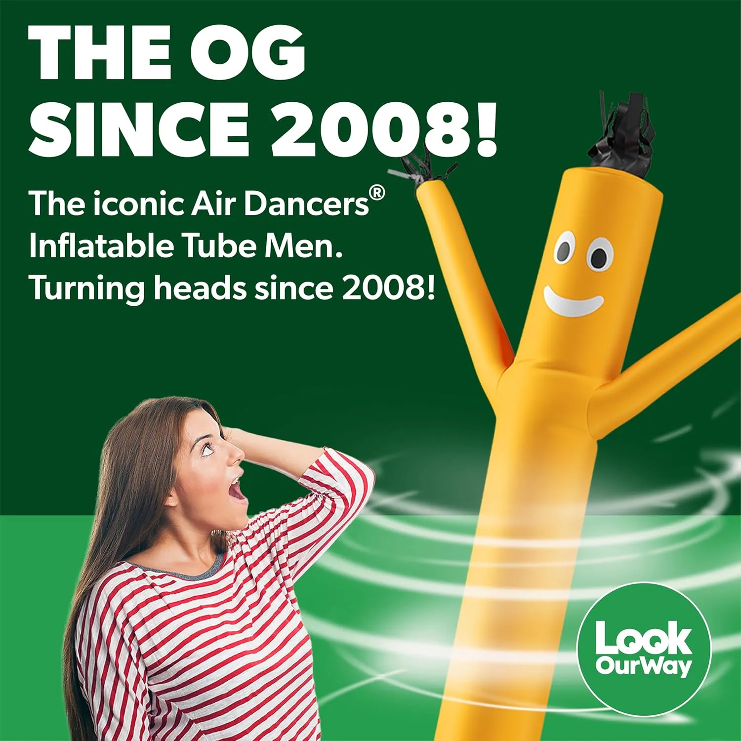 LookOurWay Air Dancers Wacky Waving Inflatable Tube Man Set - 20 Feet Tall Inflatable Dancing Man with Blower for Business Advertising