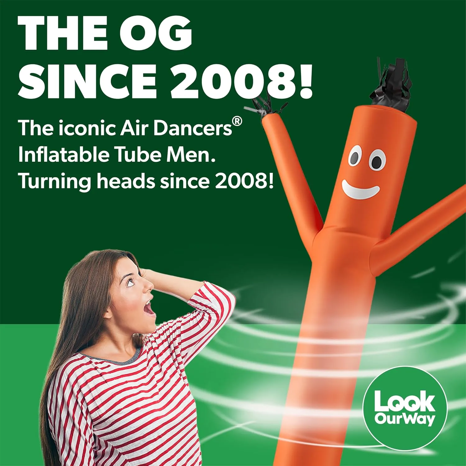 LookOurWay Air Dancers Wacky Waving Inflatable Tube Man Set - 20 Feet Tall Inflatable Dancing Man with Blower for Business Advertising