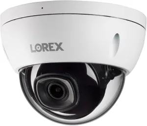 Lorex 2K IP Wired IK10 Vandal Proof Dome Security Camera, Listen-in Audio, Smart Motion Detection, White [Cable NOT Included]
