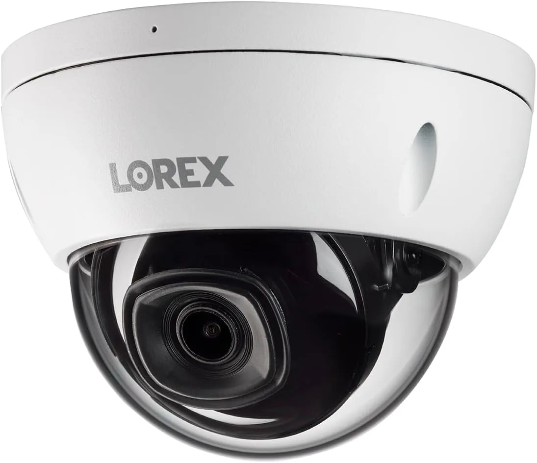 Lorex 2K IP Wired IK10 Vandal Proof Dome Security Camera, Listen-in Audio, Smart Motion Detection, White [Cable NOT Included]