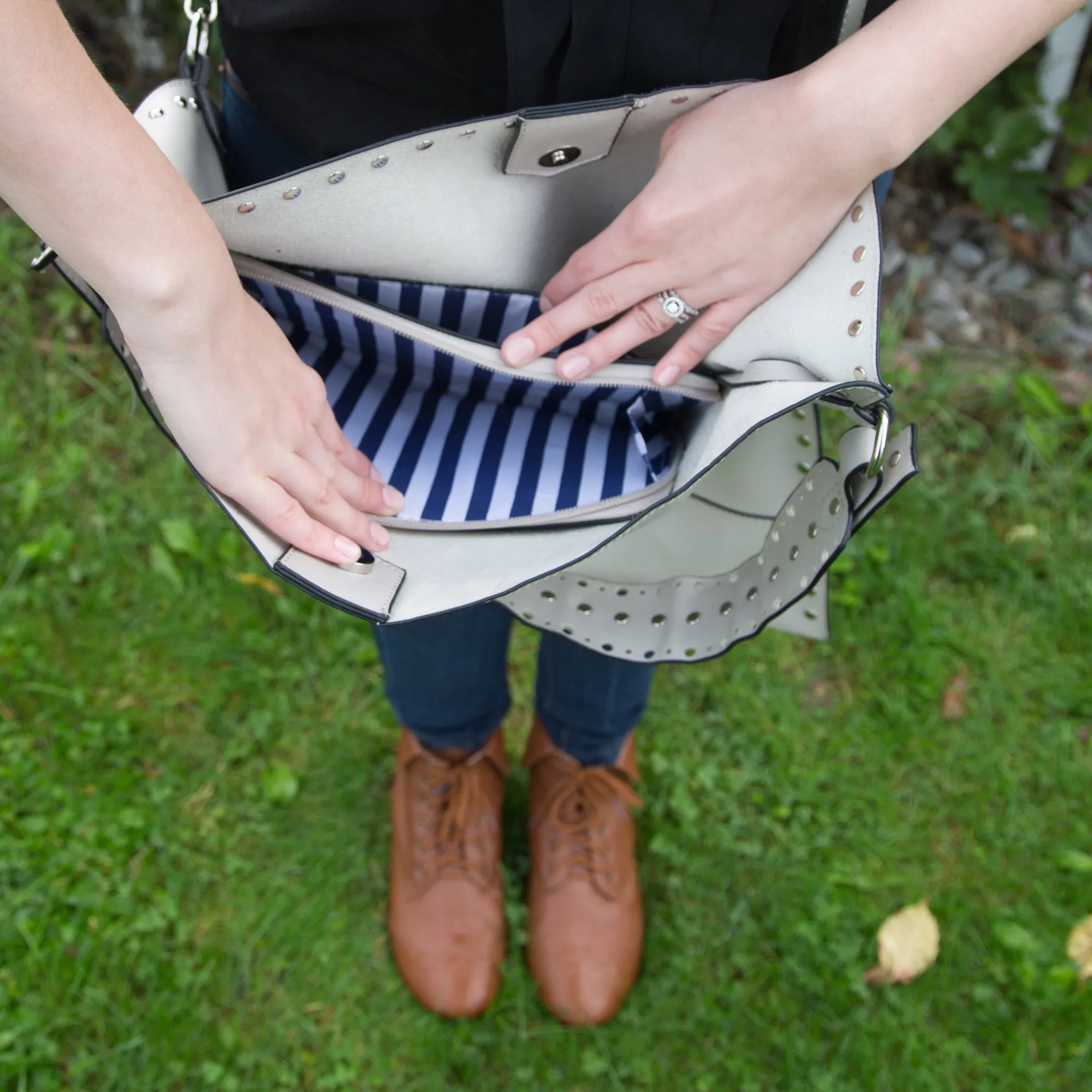 Lorin Studded Slouch Bag