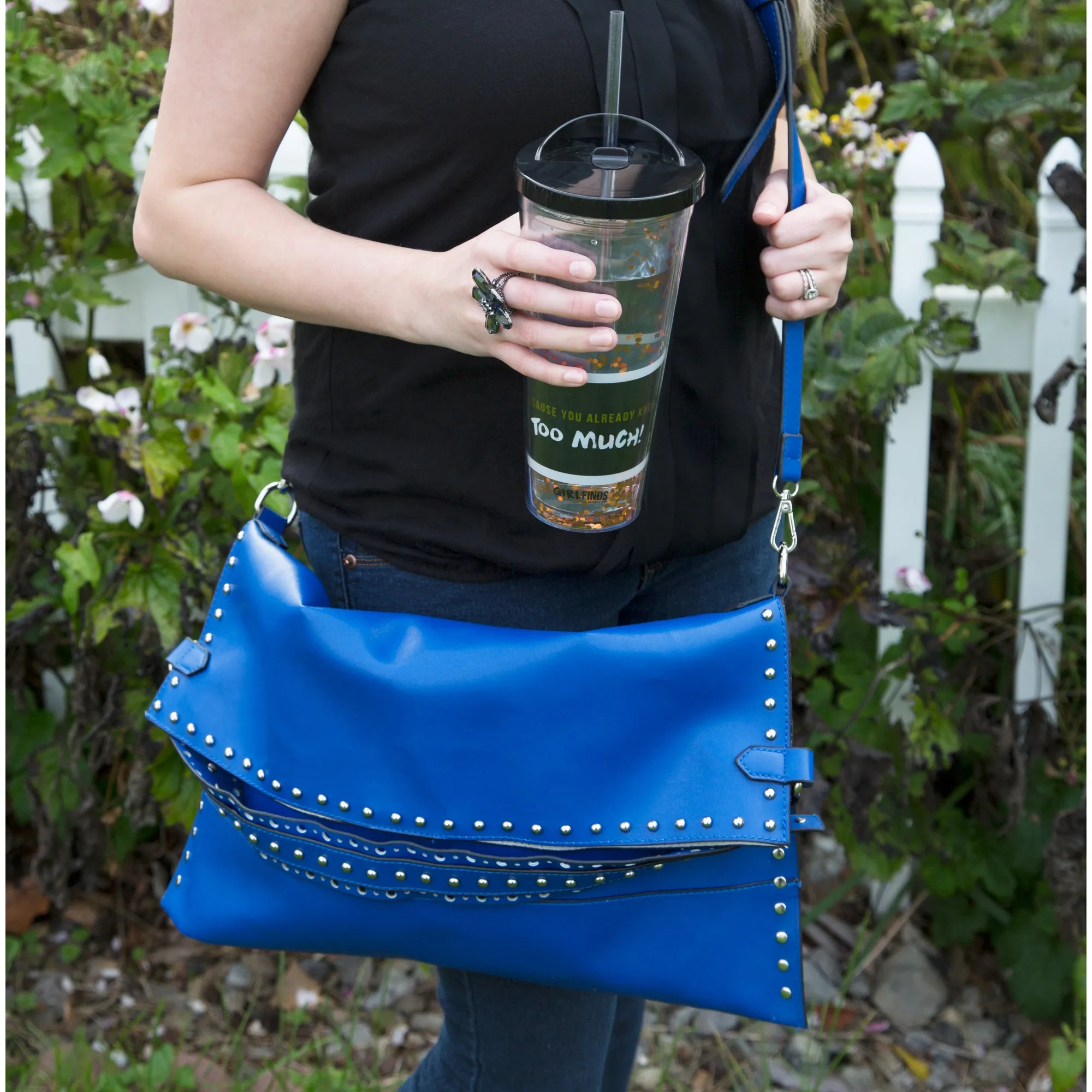 Lorin Studded Slouch Bag