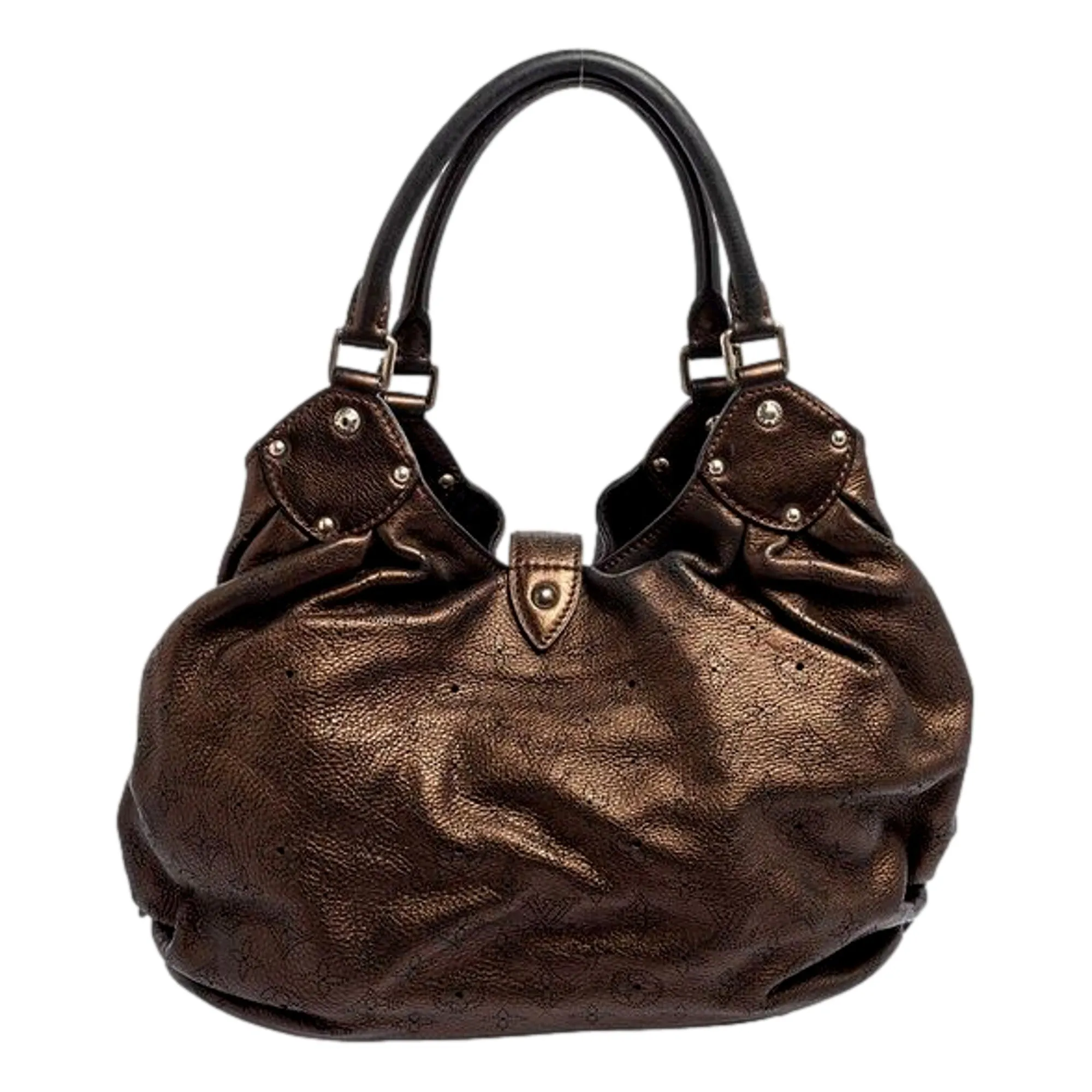 Louis Vuitton Mahina Hobo Handbag XL Leather Bronze