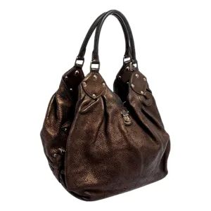 Louis Vuitton Mahina Hobo Handbag XL Leather Bronze