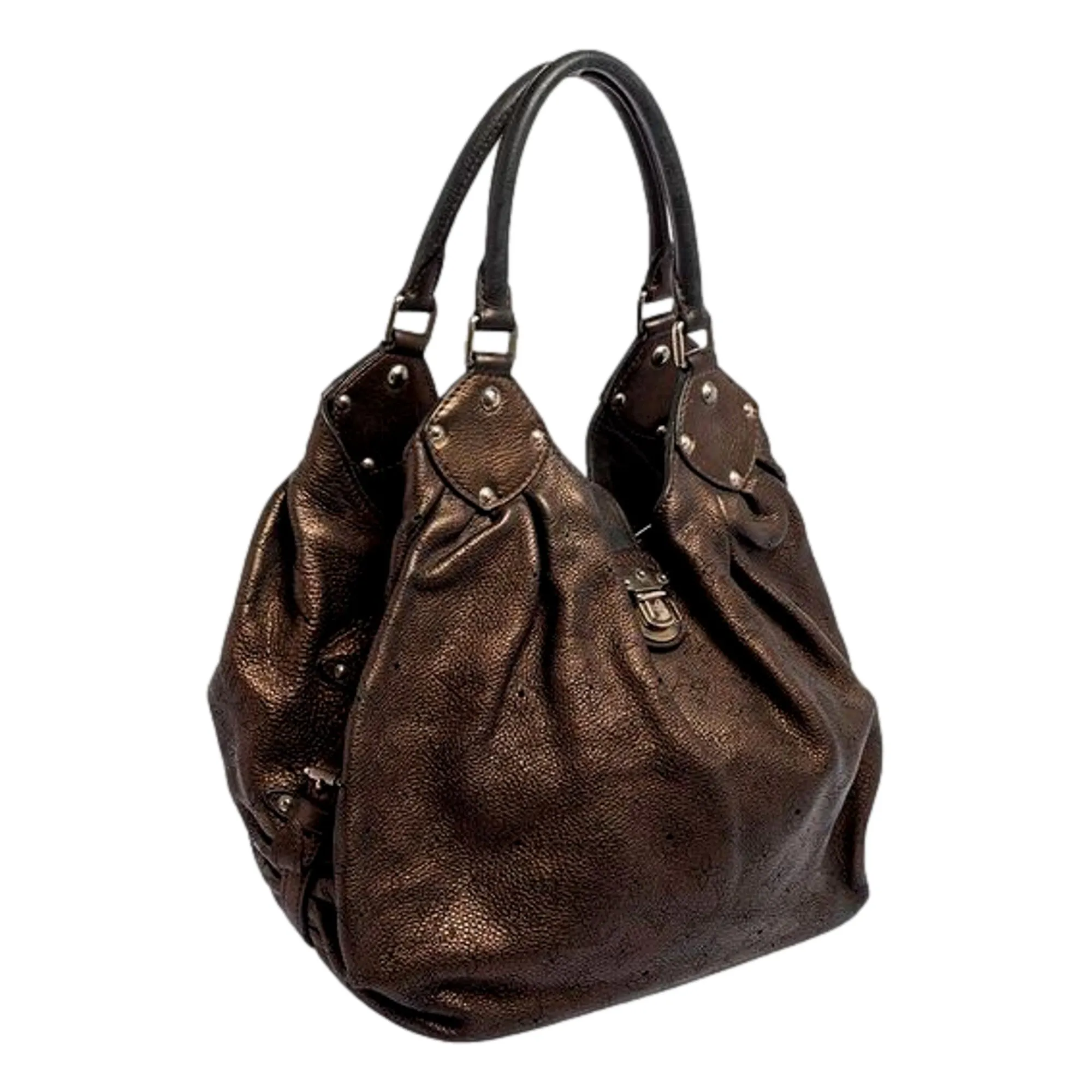 Louis Vuitton Mahina Hobo Handbag XL Leather Bronze