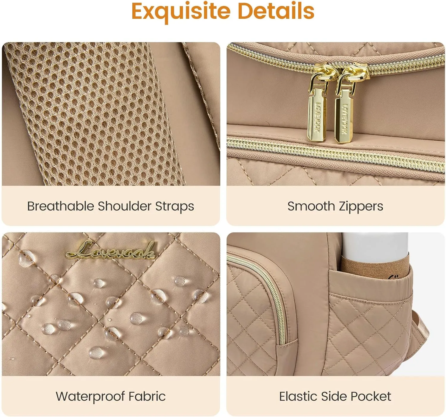 LOVEVOOK Diaper Bag Backpack, Large Capacity Diaper Bags for Baby Girl Boy with Changing Pad, Stylish Baby Diaper Bag, Waterproof Diaper Bag for Mom Dad with Stroller Buckles,15.6 Inch