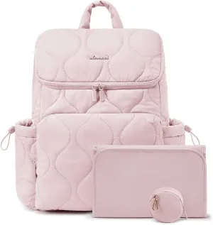 LOVEVOOK Diaper Bag Backpack,Lightweight Baby Diaper Bag for Moms Dads,Baby Bag for Boys Girls with Insulated Pockets, Changing Pad, Stroller Straps and Pacifier Case,Pink