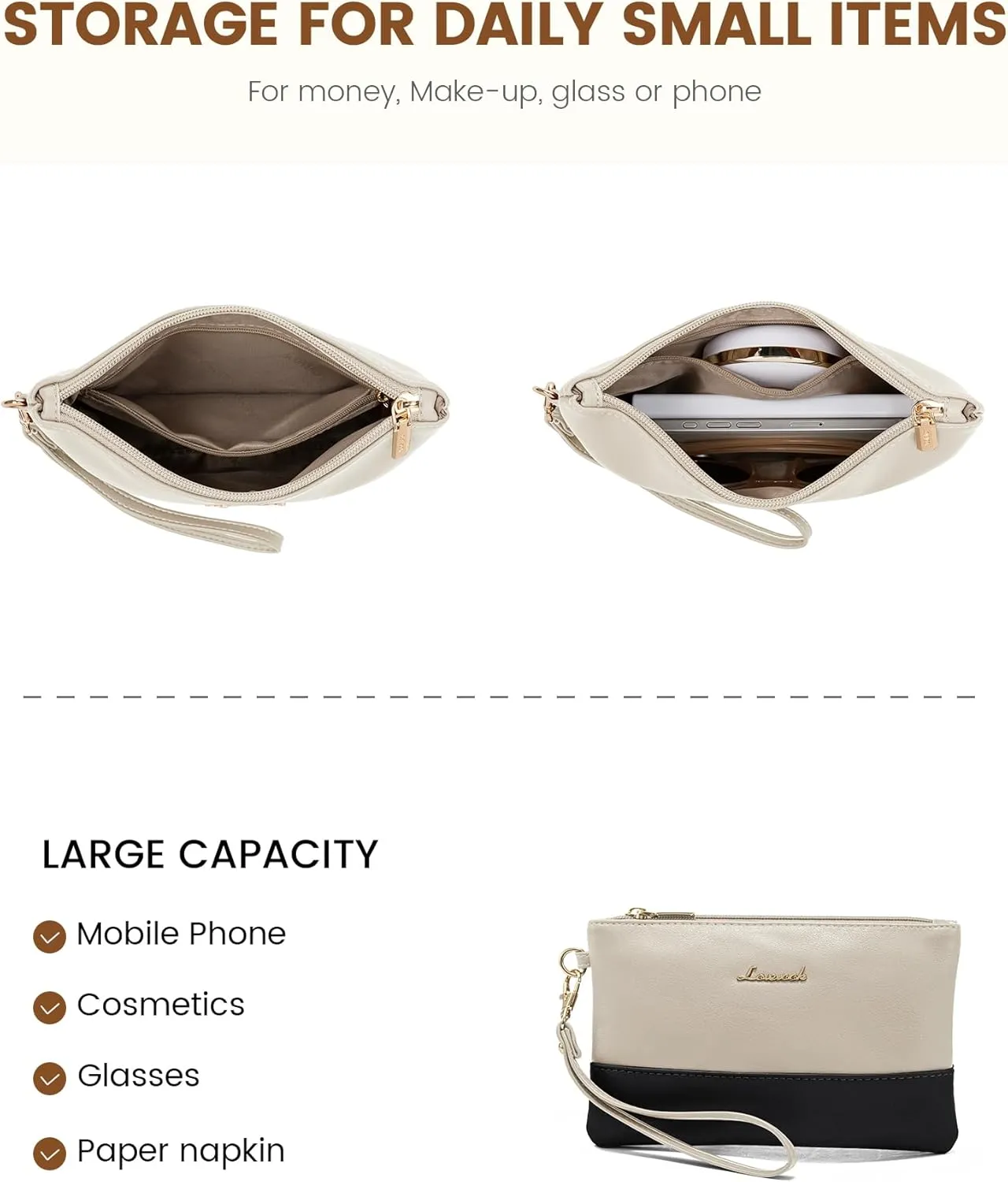 LOVEVOOK Laptop Tote Bag for Women 15.6 Inch Work Bag Leather Laptop Purse with Clutch, Large Computer Briefcase Bag for Office Business Teacher Casual