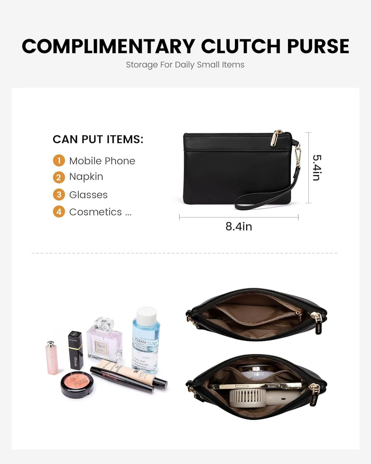 LOVEVOOK Laptop Tote Bag for Women 17.3 Inch Stylish Leather Work Tote Bag Purse Large Capacity And Waterproof Computer Briefcase for Business Office Travel, Black