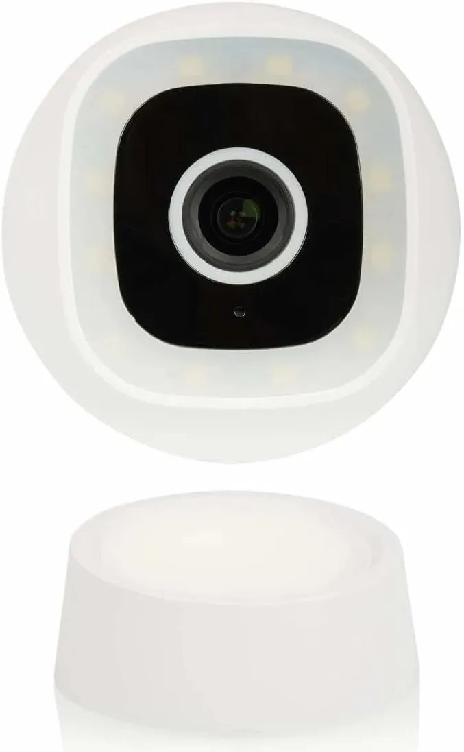 Luna Indoor/Outdoor IP65 2K Wi-Fi Smart Home Security Camera, Plug-in, Color Night Vision, w/Spotlight, Free App, Advanced AI Motion Detection, Magnetic Camera for Pet/Baby/Living Room (1, White)