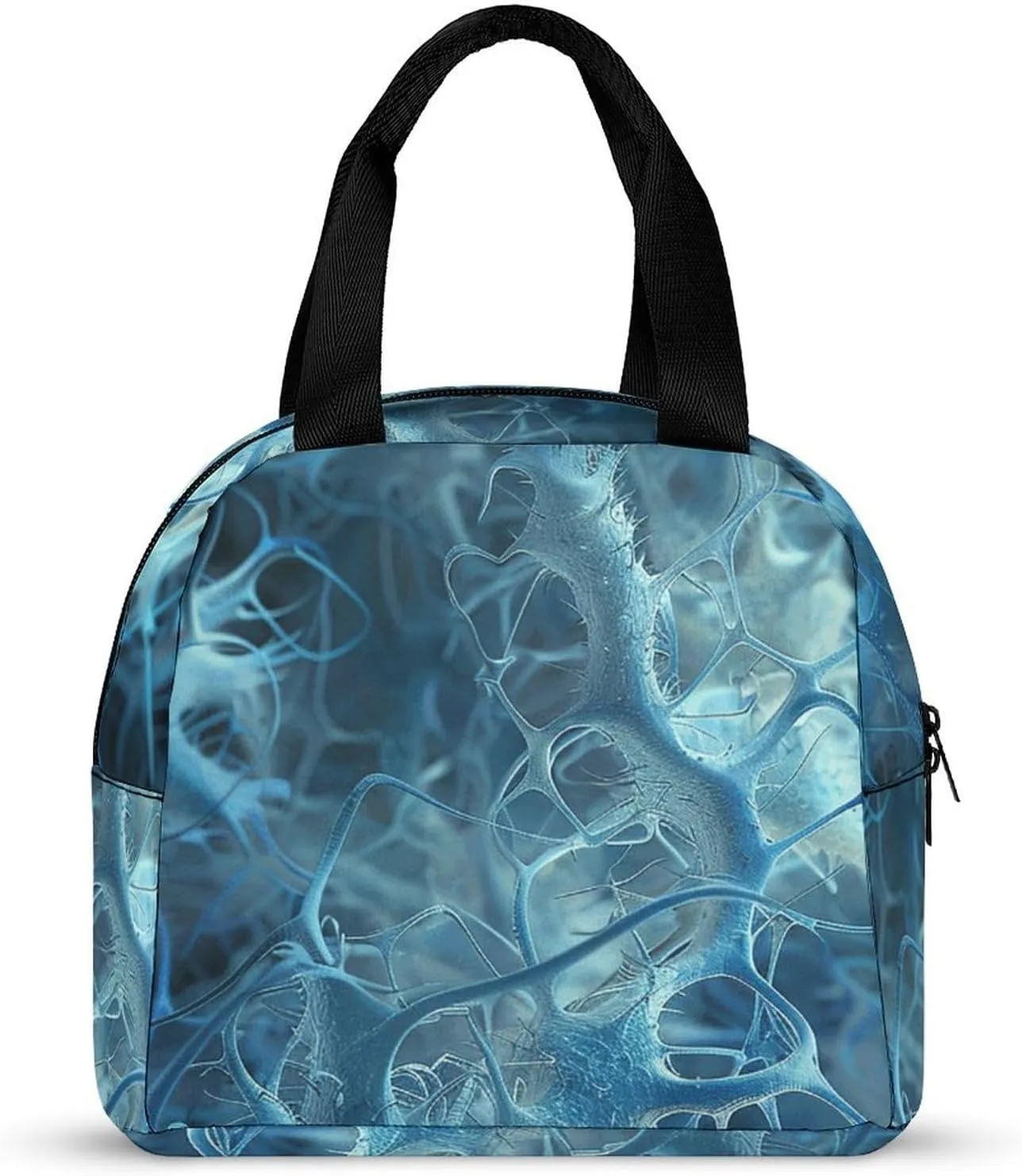Lunch Bag for Women Men Lunch Box Reusable Blue Neuron Picture Lunch Tote Bag Insulated Cooler Bag