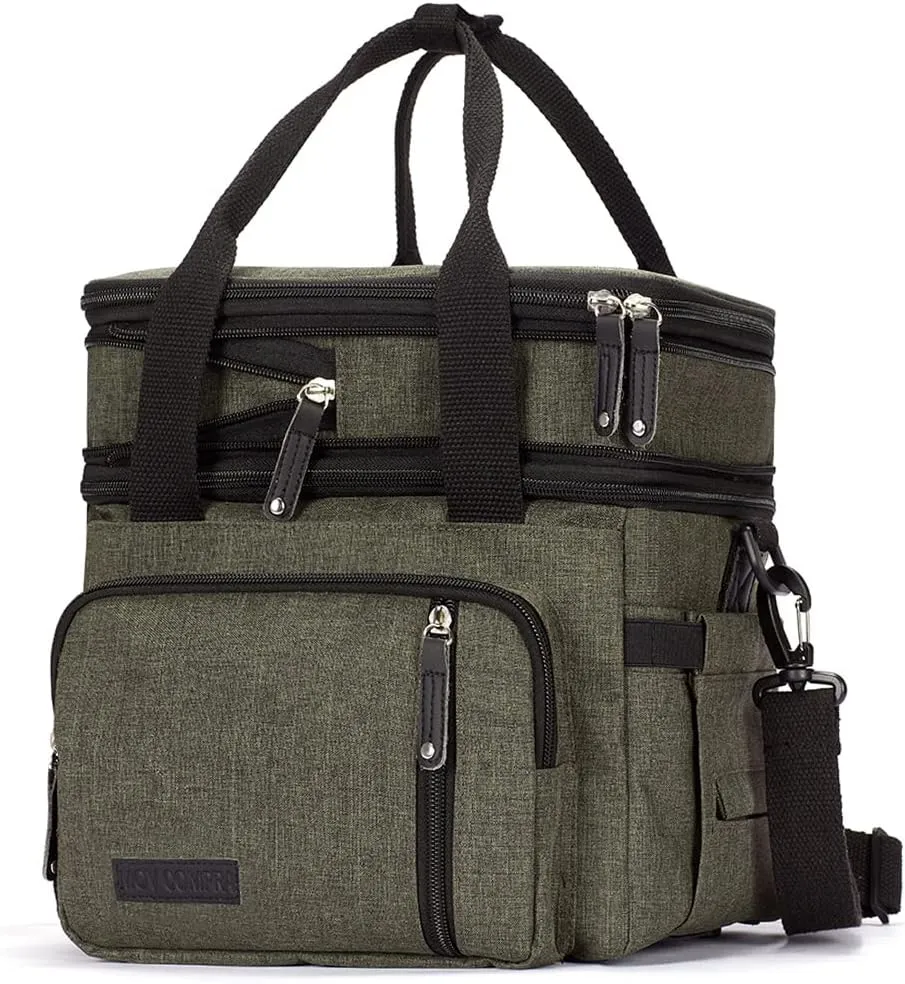 Lunch Bag for Women Men,Insulated Lunch Box,Leakproof Lunch Cooler Bag,Army Green Lunch Tote Bag for Work（Green）