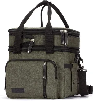 Lunch Bag for Women Men,Insulated Lunch Box,Leakproof Lunch Cooler Bag,Army Green Lunch Tote Bag for Work（Green）