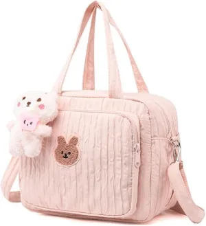 Lushandy Baby Diaper Bag Tote, Cute Mommy Nappy Crossbody Travel Tote, Multifunction Storage Bag