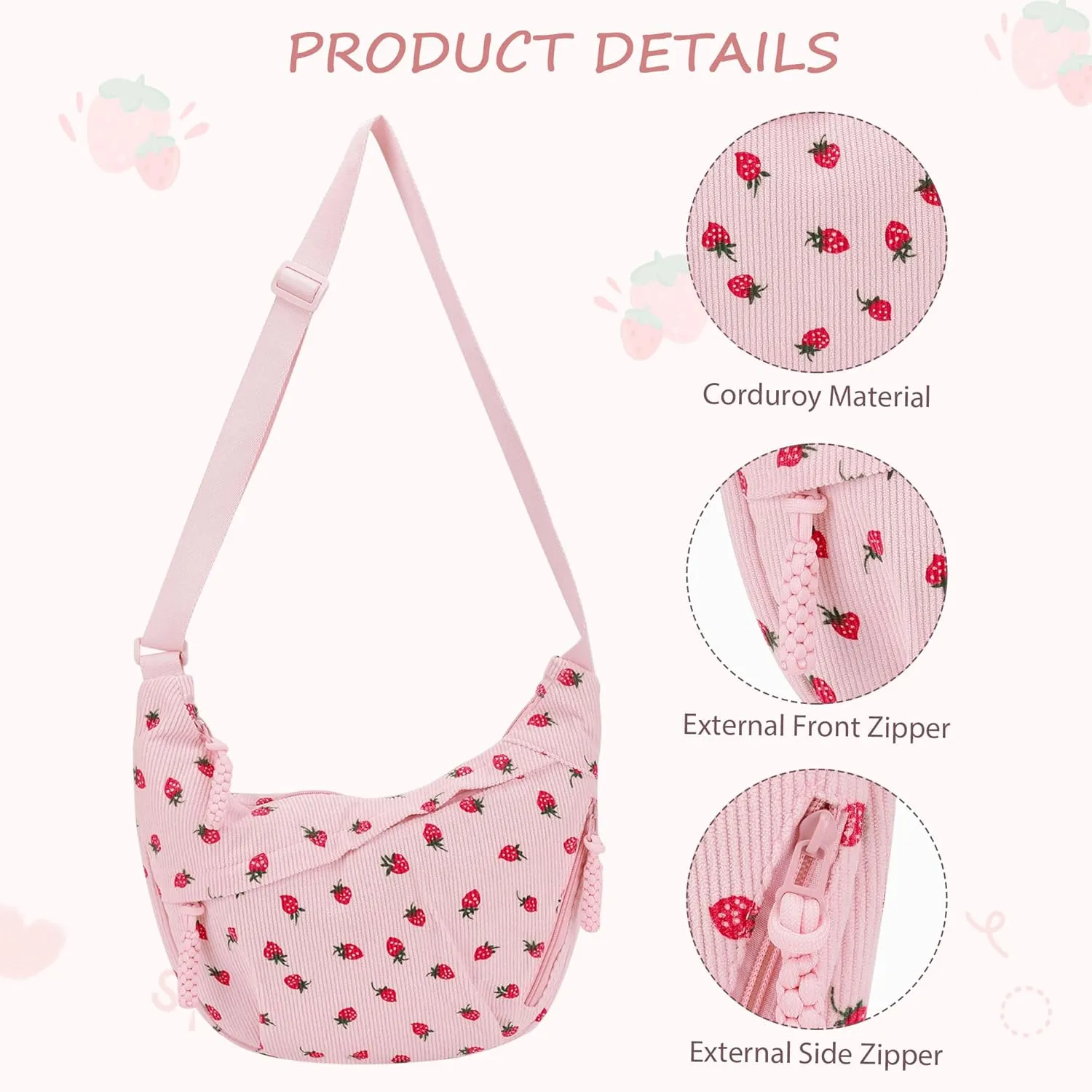 Lushandy Nylon Crescent Crossbody Luna Bag for Women - Moon Shoulder, Lightweight Sling, Casual Hobo Dumpling