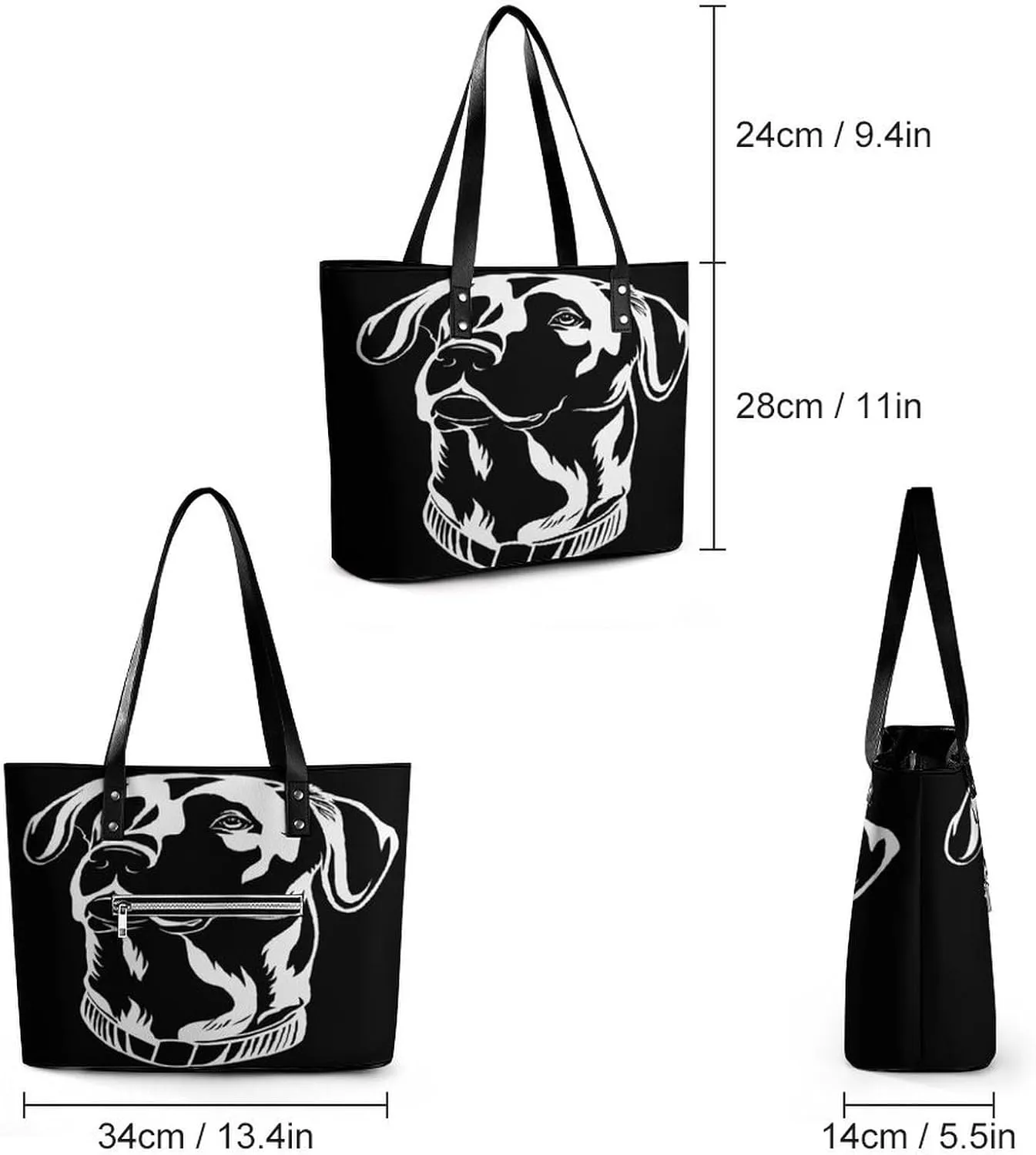 Map Kawaii Hobo Handbags With Zipper Large Capacity Satchel Tote Bag Shoulder Bag