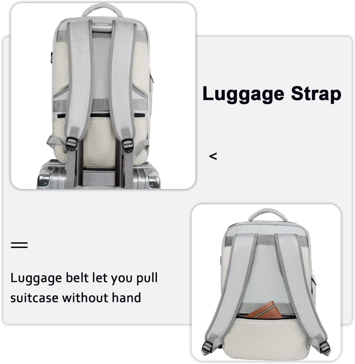MATEIN Travel Backpack for Women, Extra Large 40L Carry On Backpack with USB Port & Shoe Compartment, Airplane Approved Travel Bag fit 17" Laptop, Water Resistant Luggage Overnight Weekender Bag, Gray