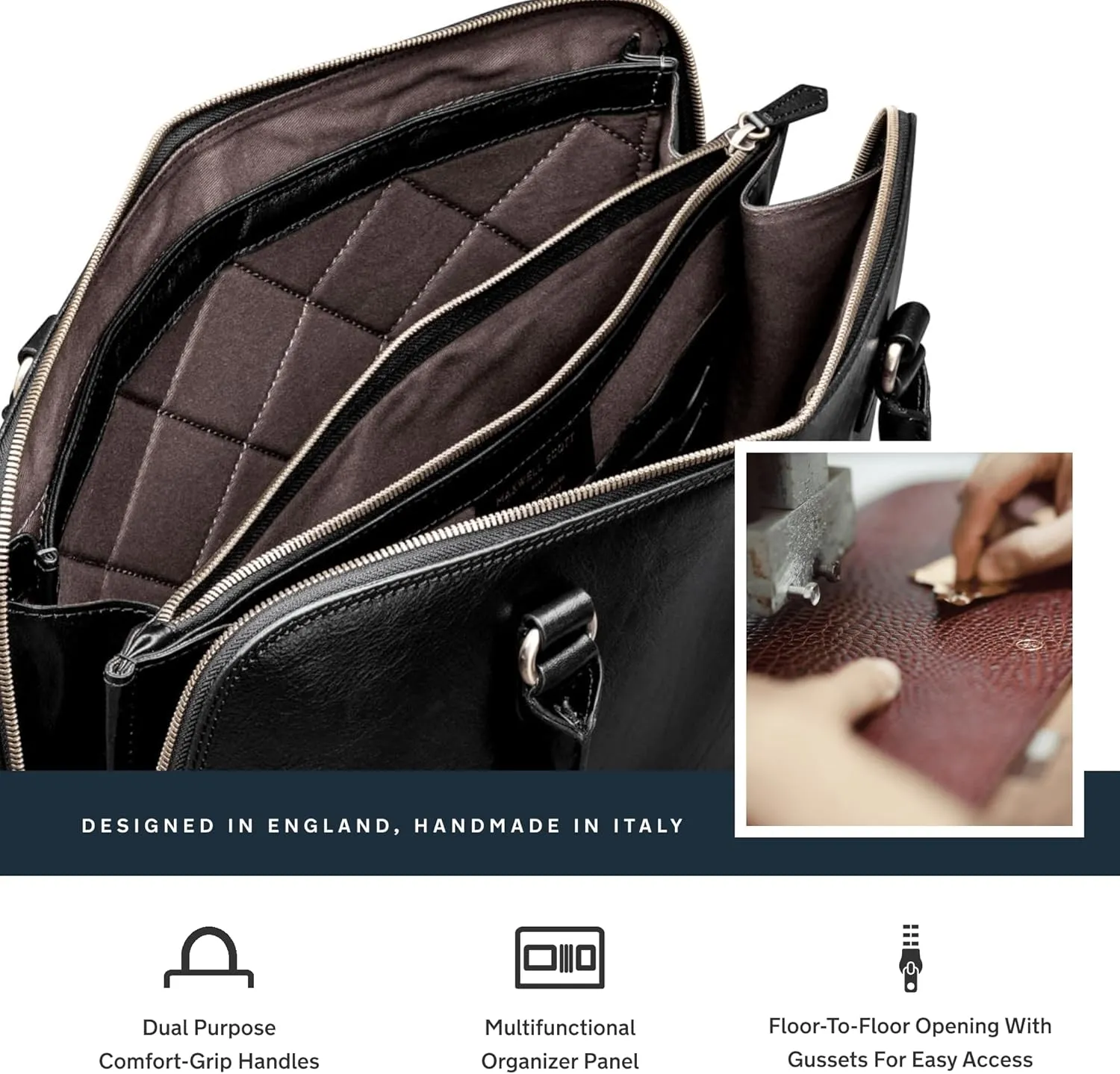 Maxwell Scott - Womens Luxury Leather Shoulder Business Briefcase Bag Purse - Handmade from Full Grain Hides - The Fiorella