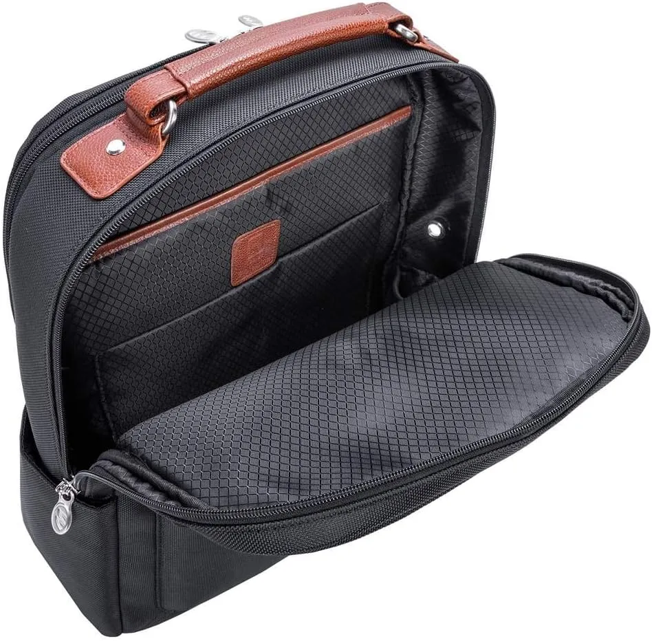 McKlein 17" Nylon, Two-Tone, Dual-Compartment, Laptop & Tablet Backpack- LOGAN- Black