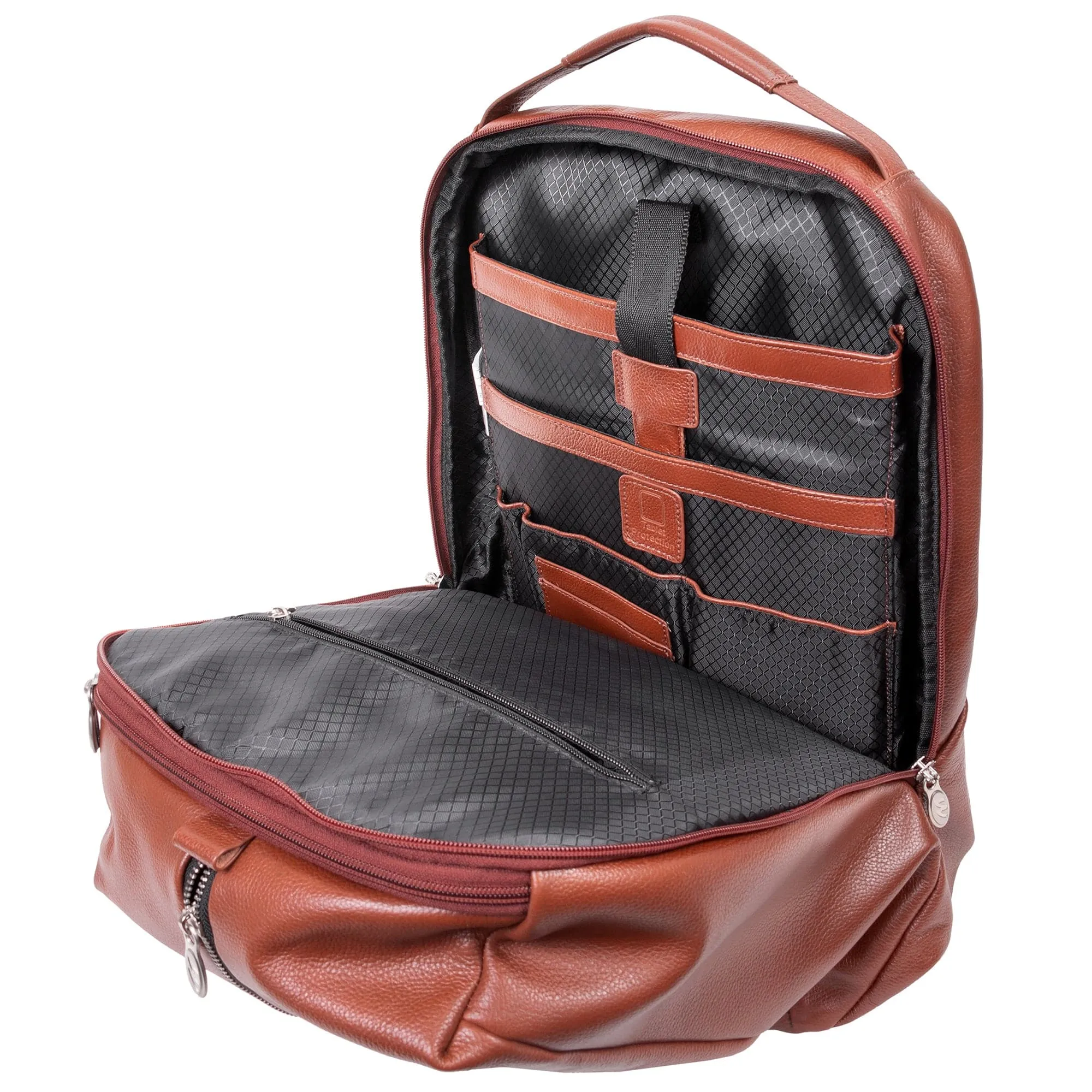 McKlein U Series South Shore 17" Carry-All Laptop and Tablet Overnight Leather Backpack