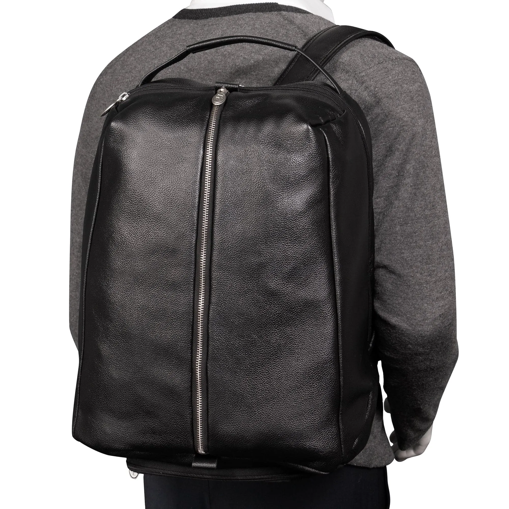 McKlein U Series South Shore 17" Carry-All Laptop and Tablet Overnight Leather Backpack
