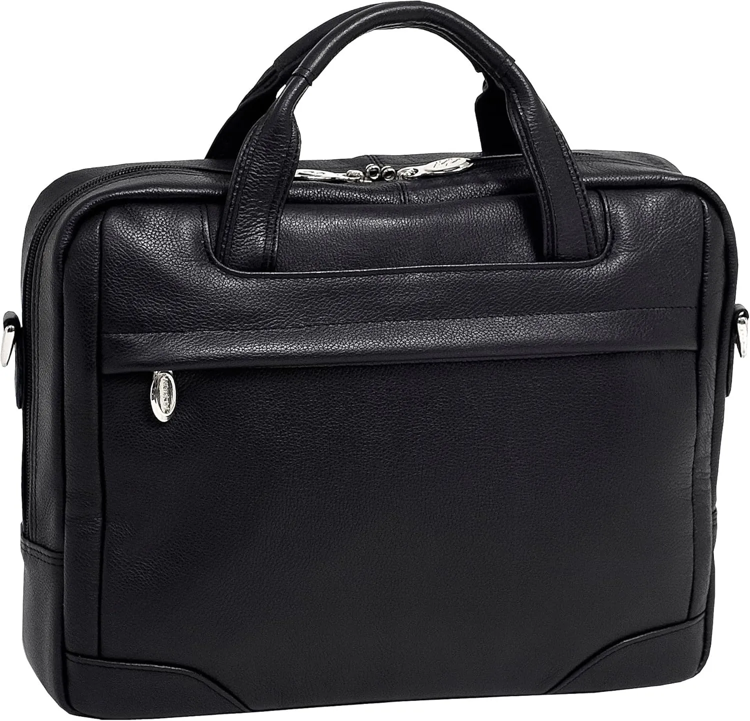 McKleinUSA S Series, Bridgeport, Pebble Grain Calfskin Leather, 17" Large Leather Laptop & Tablet Briefcase, Black (15475)